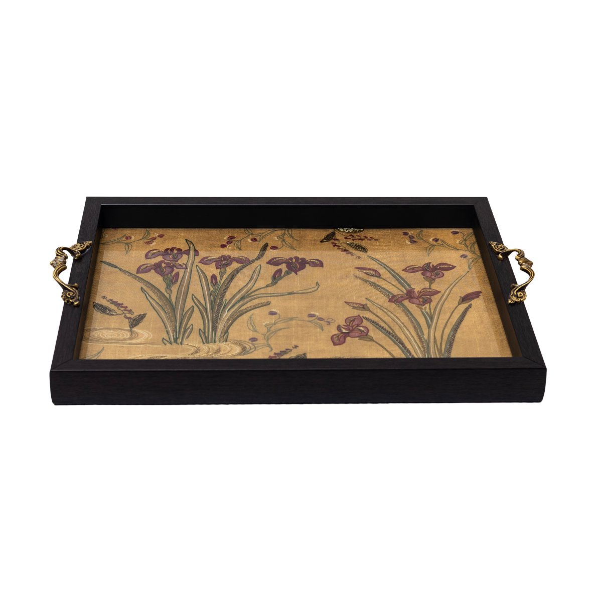 Odyssey Jahrokha Tray - Yellow Medium in Wood and Glass