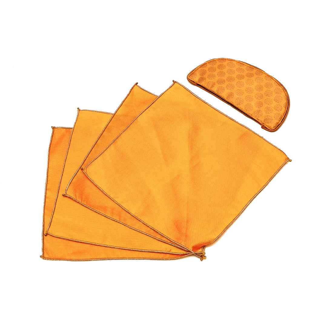 Mughal Tea Cozy Set - Yellow in Silk