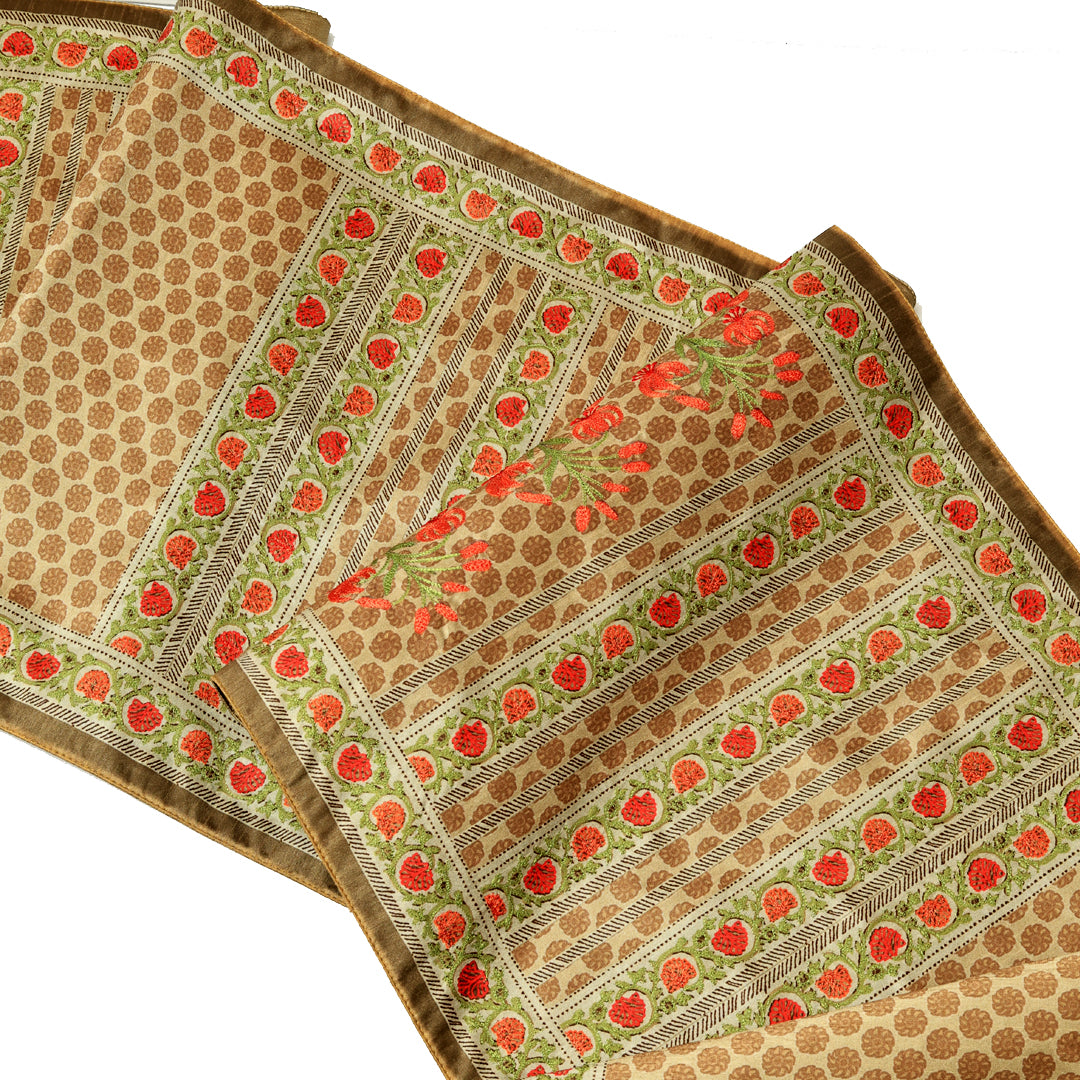 Mughal Runner - Olive in Silk 72&