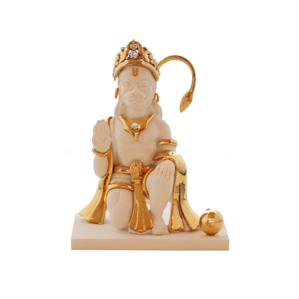 Hanuman Idol - Small in Resin and Gold Plated
