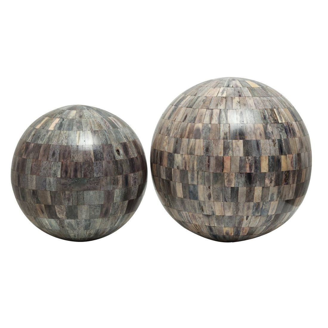 Hunar Inlay Sphere - Grey Blue Medium in Wood and Bone Inlay