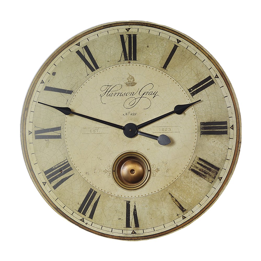 Harrison Wall Clock - Gray in Wood