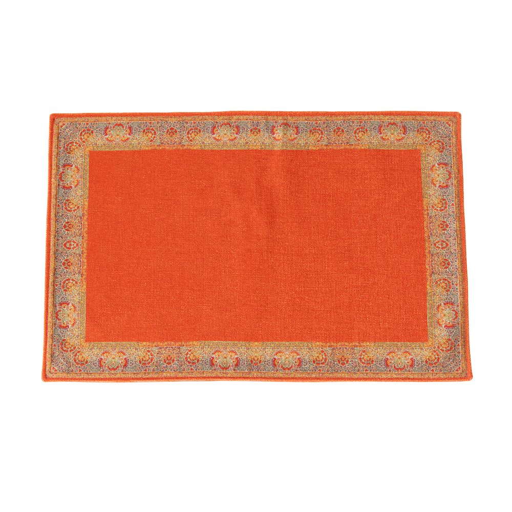 Jamawar Paisley Table Mats- Red in Shanil Set Of 6