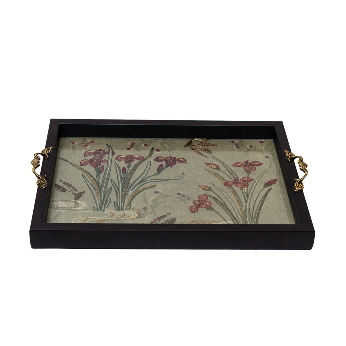 Odyssey Vanya Tray - Green Medium in Wood and Glass