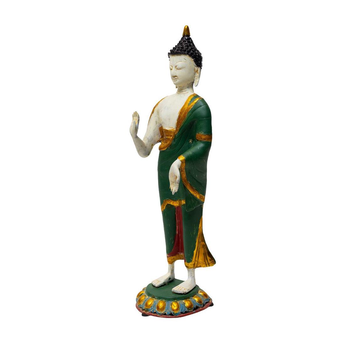 Budha Standing- Colored in Brass