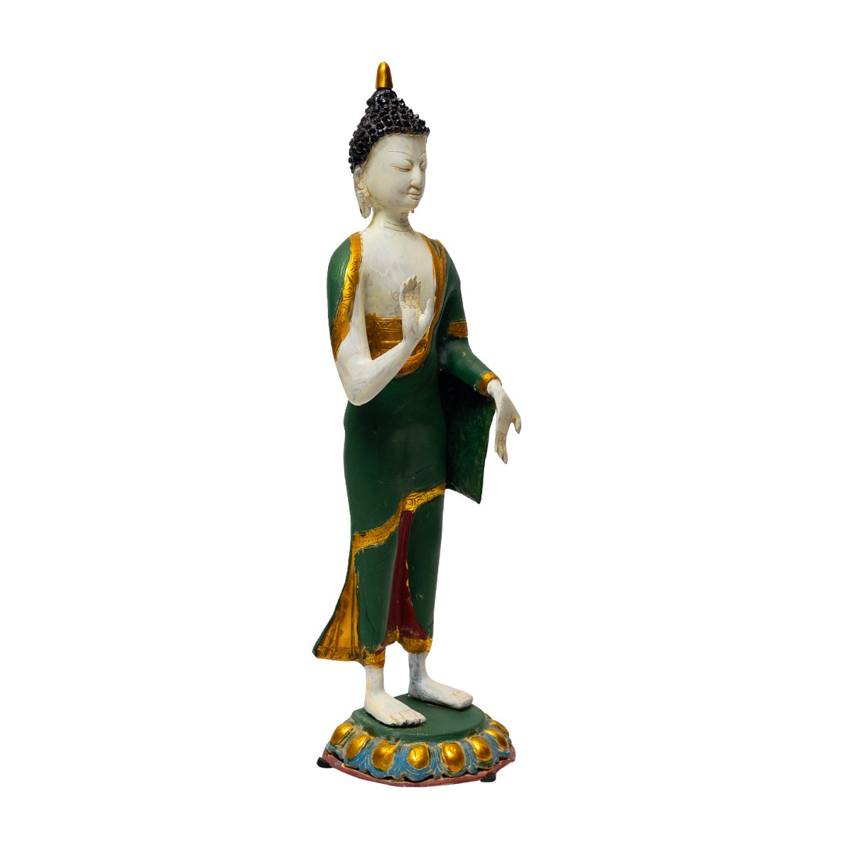 Budha Standing- Colored in Brass
