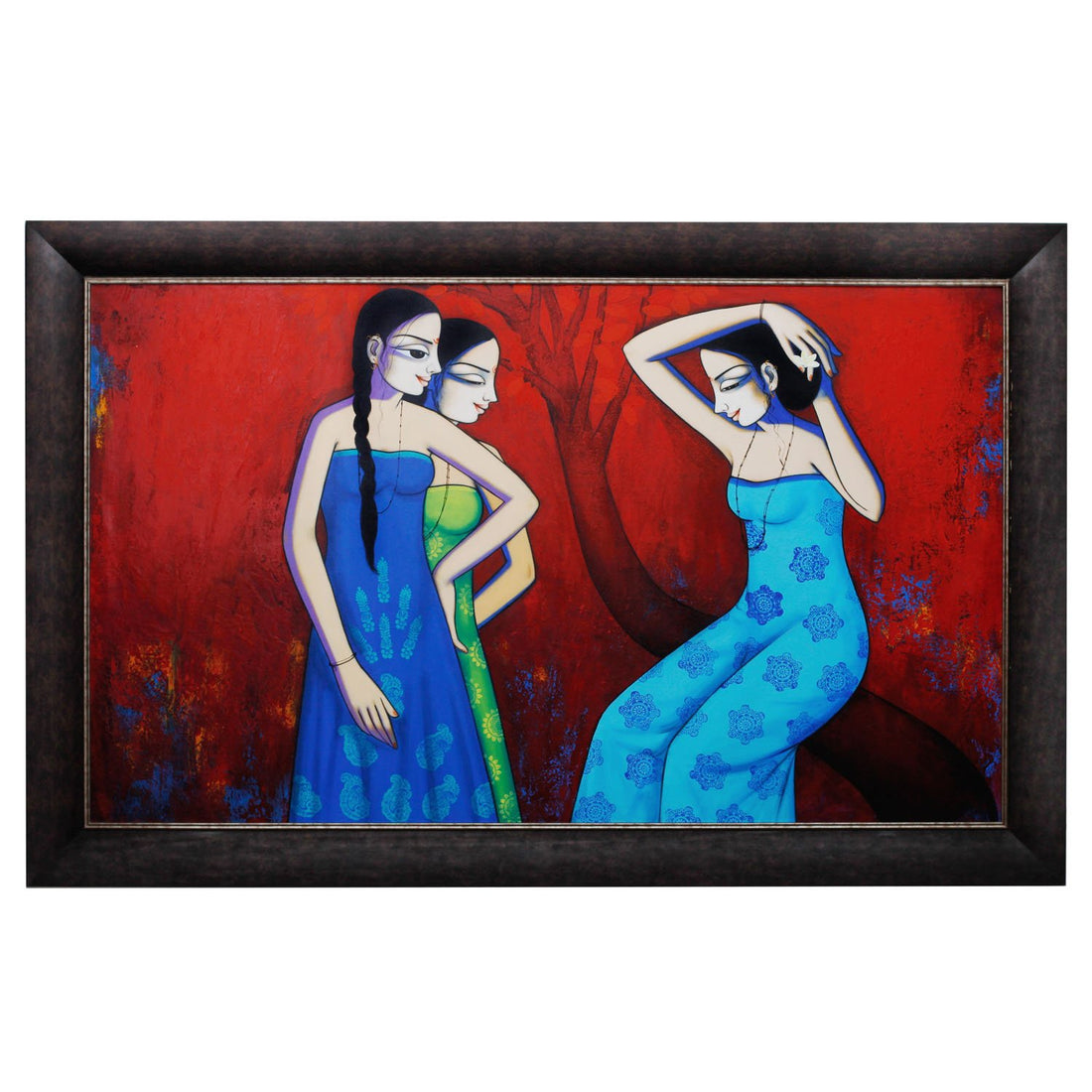 Conversation By Pravin Utge - Acrylic on canvas