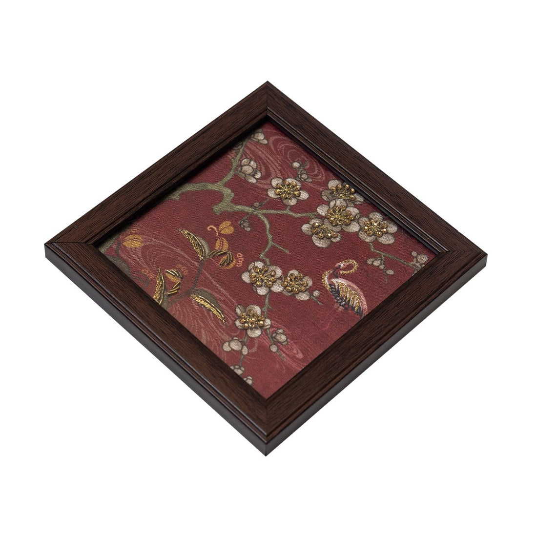 Odyssey Jharokha Coaster - Maroon in Wood and Glass