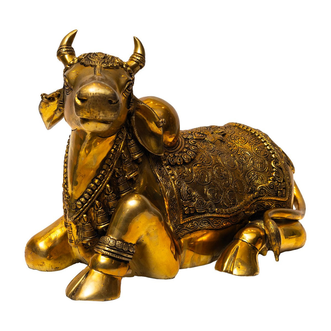 Sitting Nandi - Medium in Brass