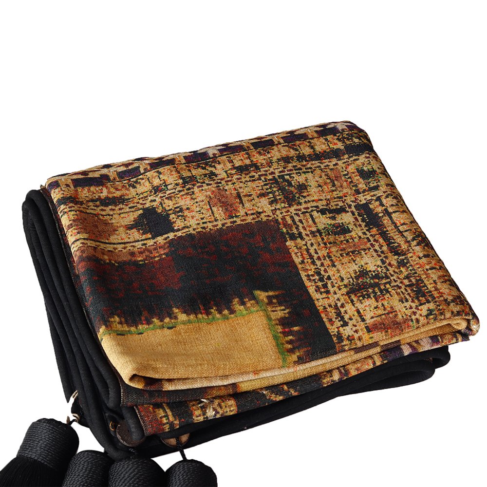 Kilim Throw - Black in Shanil 48” X 48”