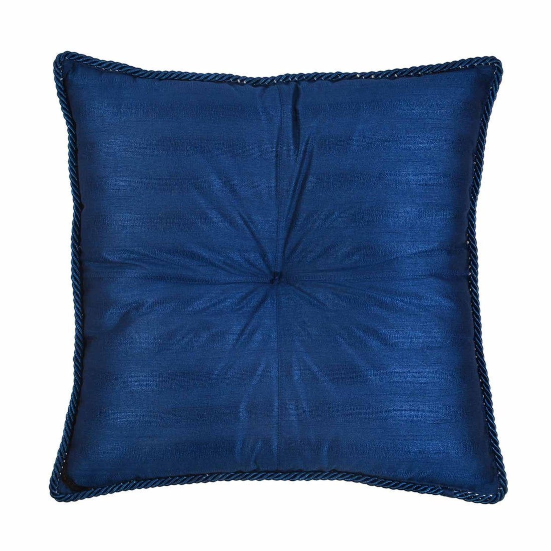 Tika-Resham Cushion - Dark Blue in Silk Blend 18&