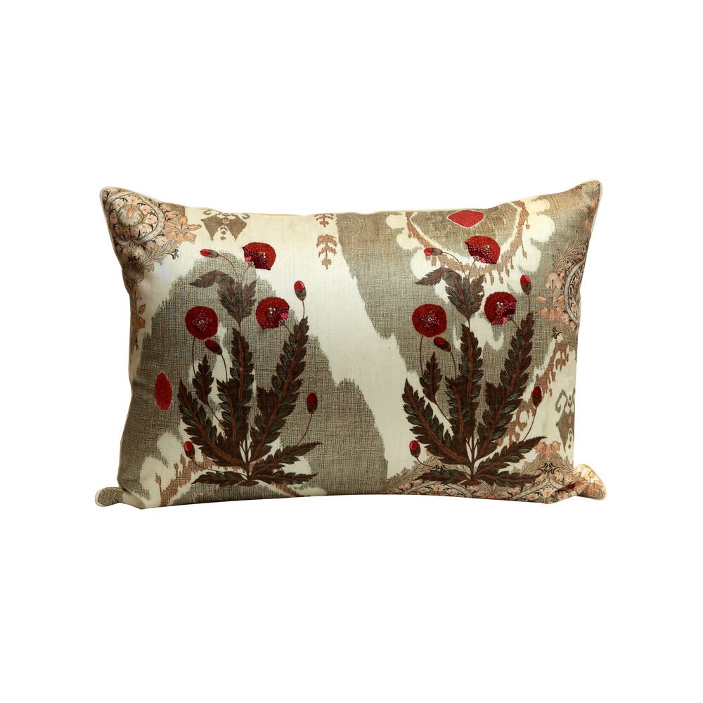 Gul Cushion Cover - Beige in Silk Blend 14&
