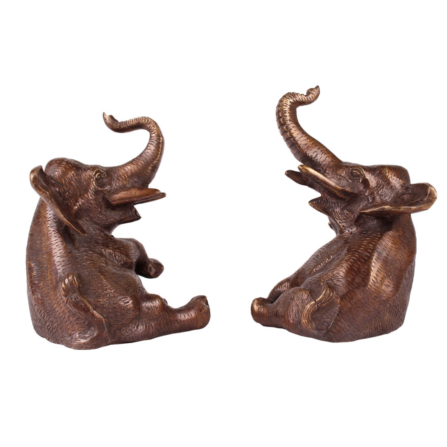 Elephant Bookends - Brass
