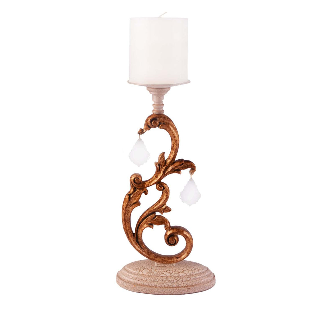 Swirl Candle Stand - Gold in Metal