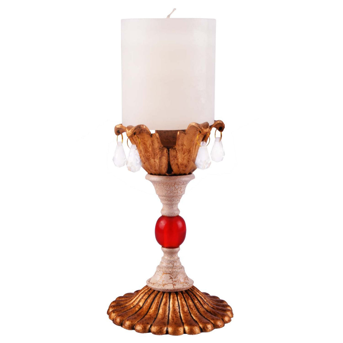 Candle Stand - Metal and Synthetic Crystals