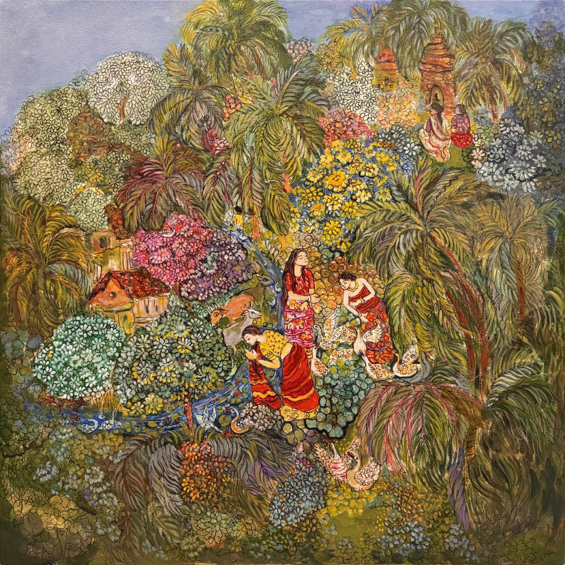 After Bath By Chaitali Chanda - Acrylic on canvas