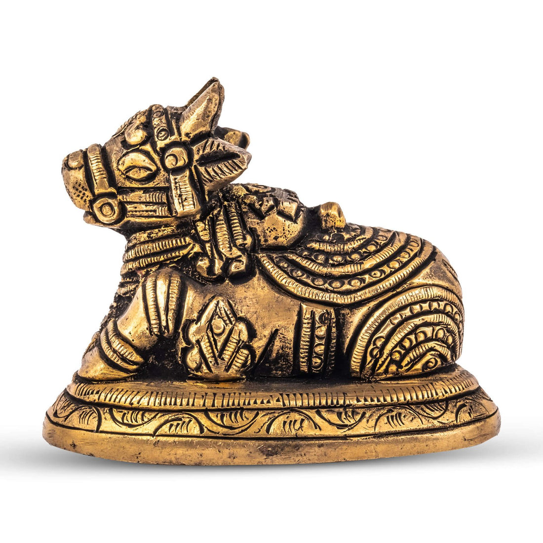 Nandi Sitting Oval Base - Small in Brass