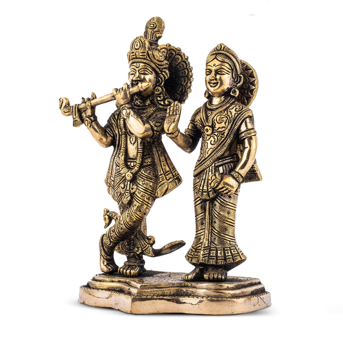Radha Krishna Standing Idol - Brass
