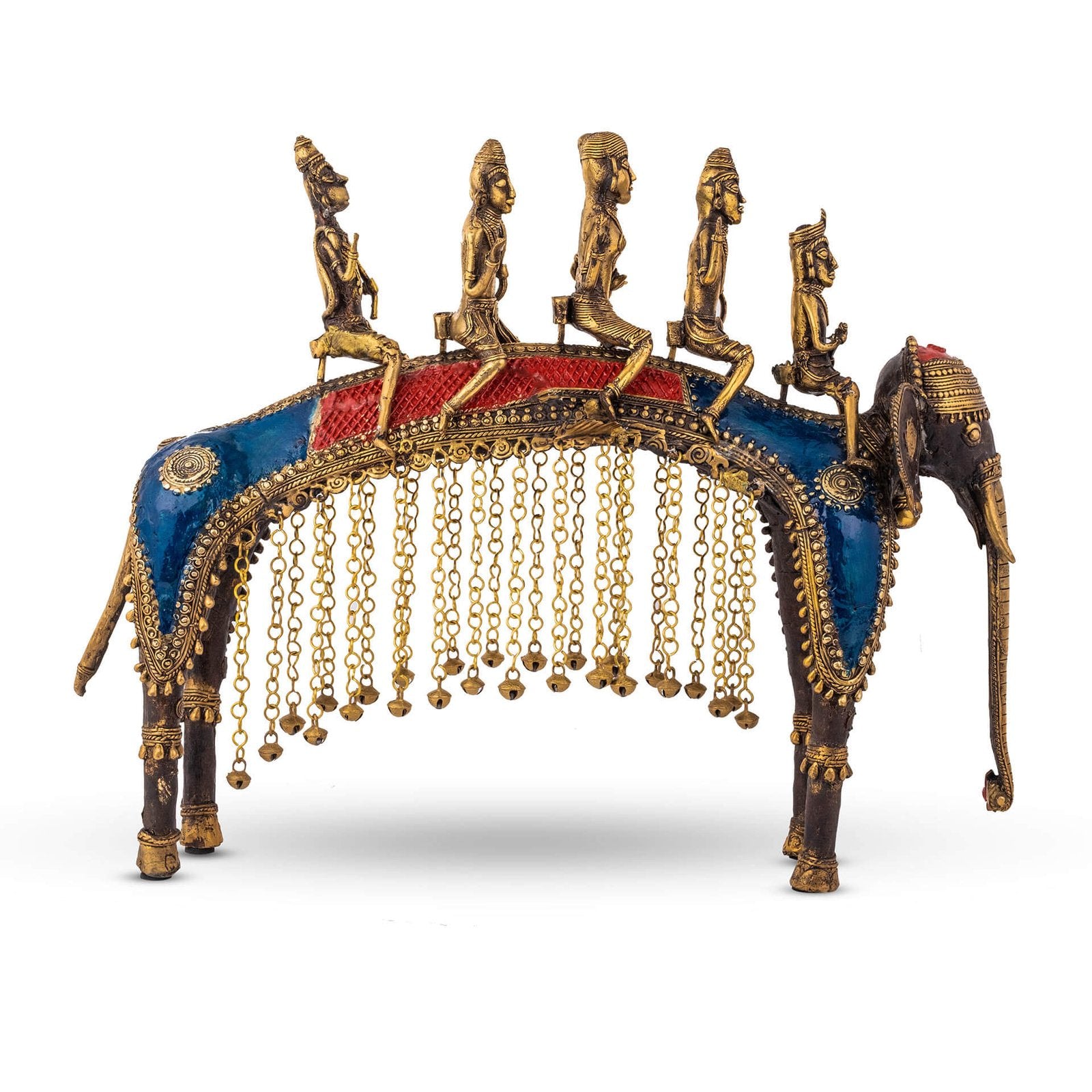 Bastar Elephant Ram Barat - Colored in Brass