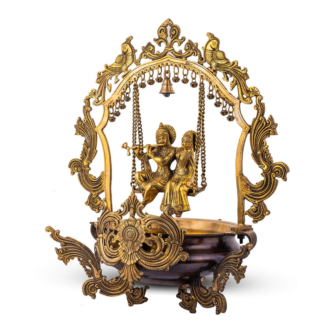 Radha Krishna With Ghungroo - Urli in Brass