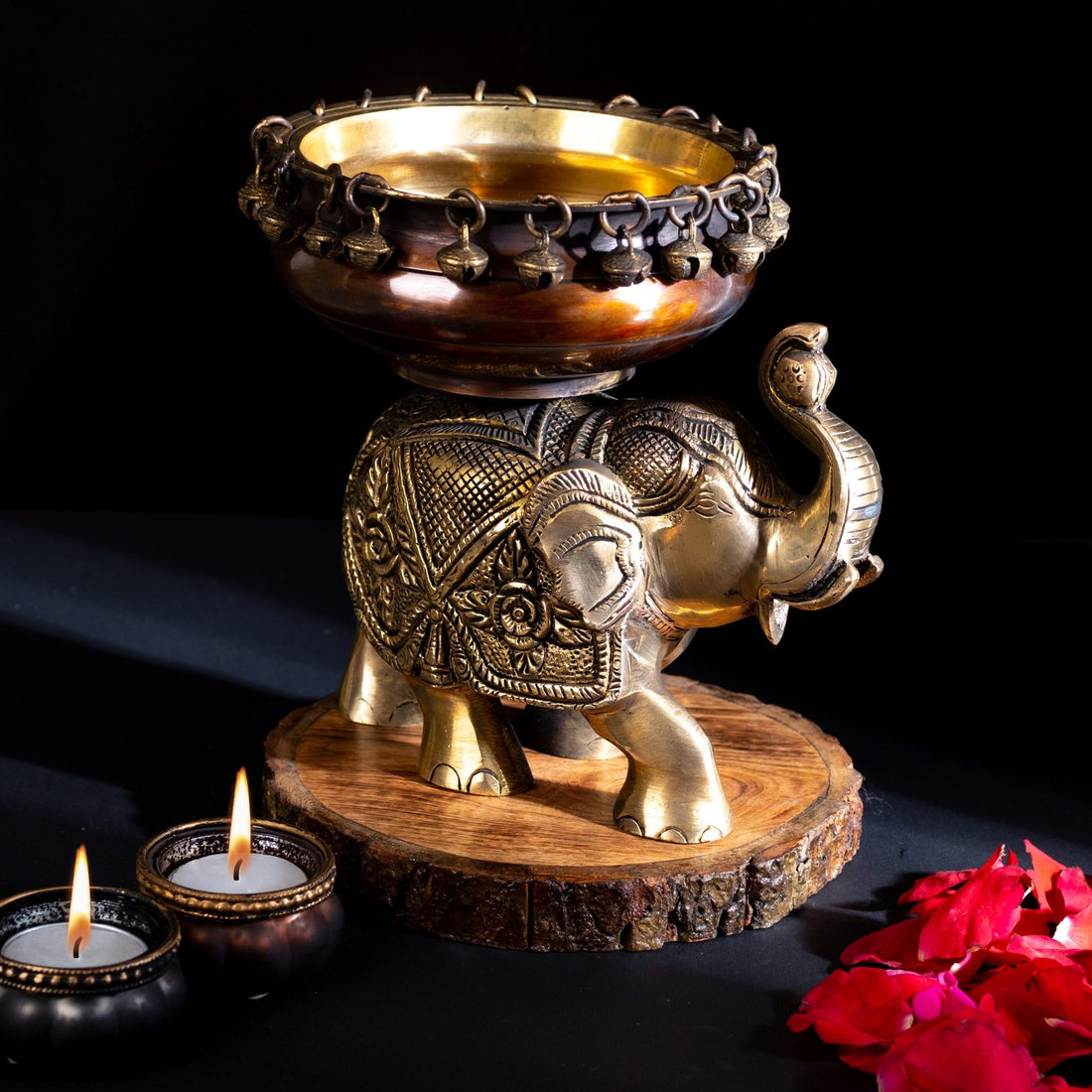 Elephant urli - Small in Brass