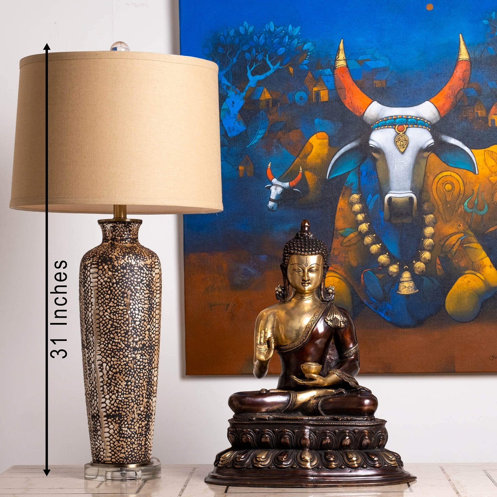 Buddha Sitting - Large in Brass