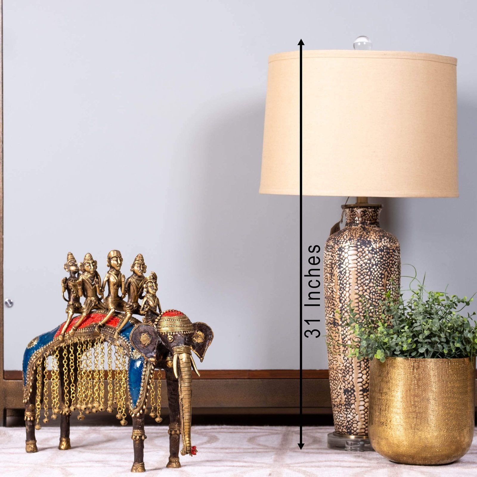 Bastar Elephant Ram Barat - Colored in Brass