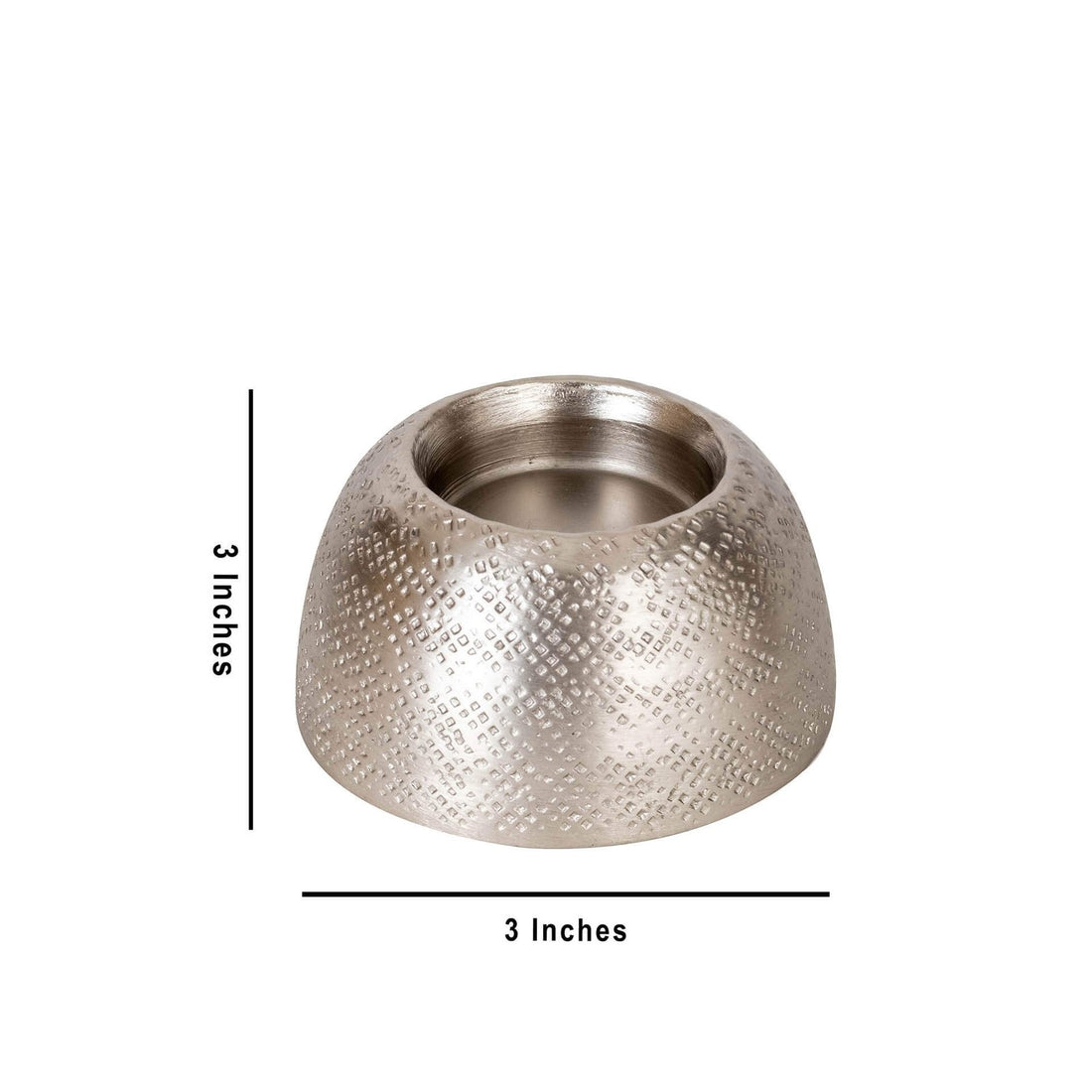 Tea Light Holder - Large Silver in Metal
