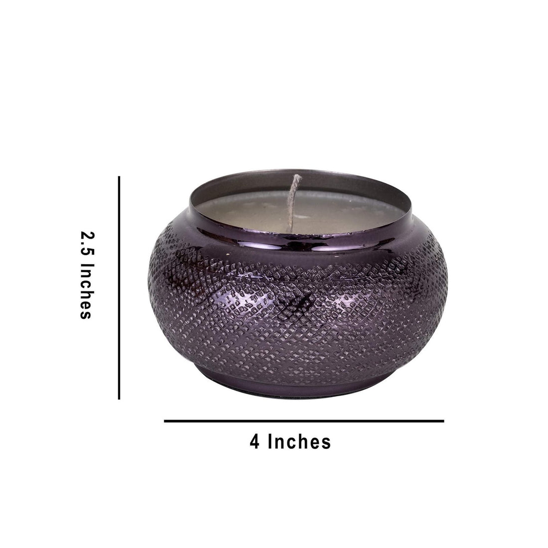 Handi Candle - Hammered pattern in Metal