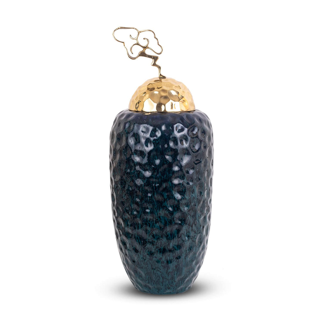 Hammered Vase - Black in Ceramic