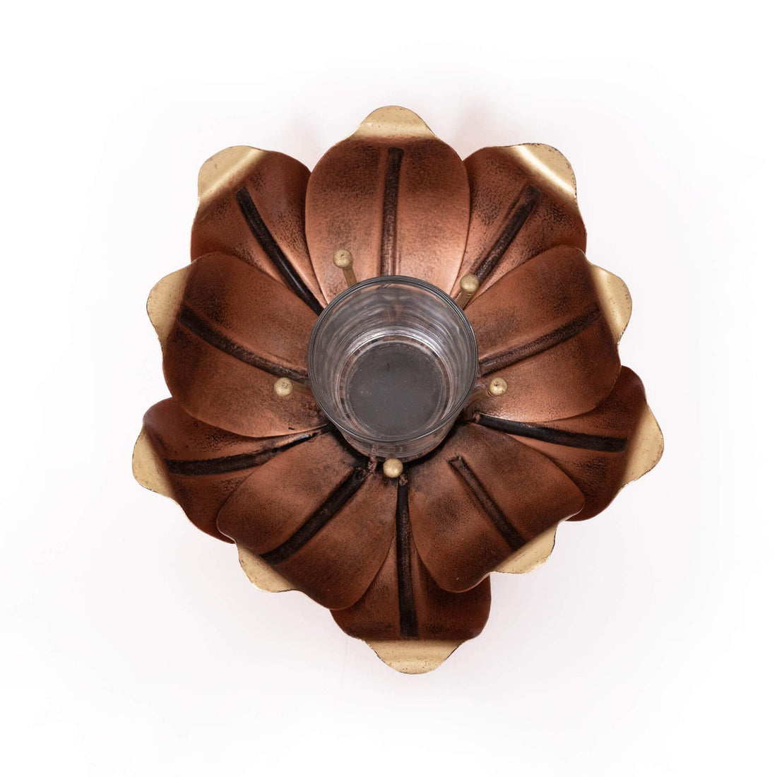 Lotus Tea Light Holder - Copper in Metal