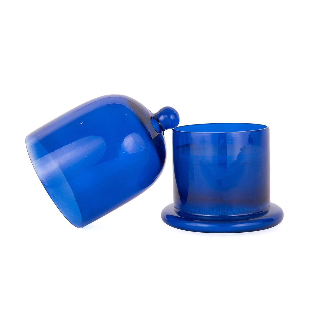 Dome-Shaped Glass Candle - Blue in Glass