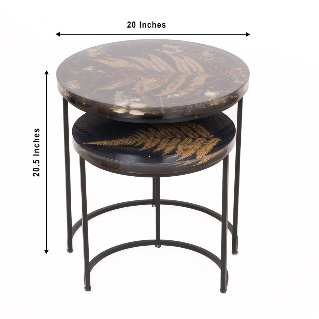 Round Corner - Side Table in Resin and Metal