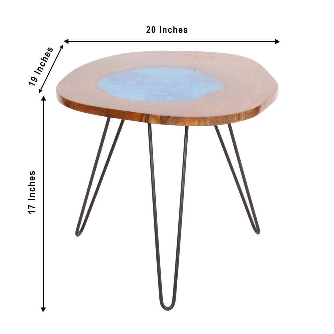 Alcoholic Ink Art - Side Table in Wood and Resin