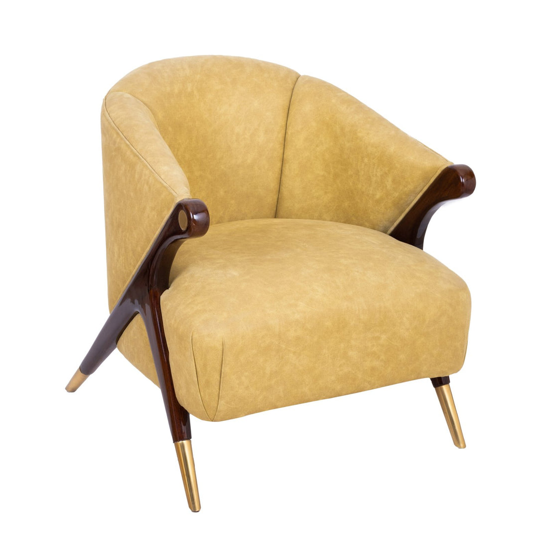 Upholstered chair - Green in Teak Wood