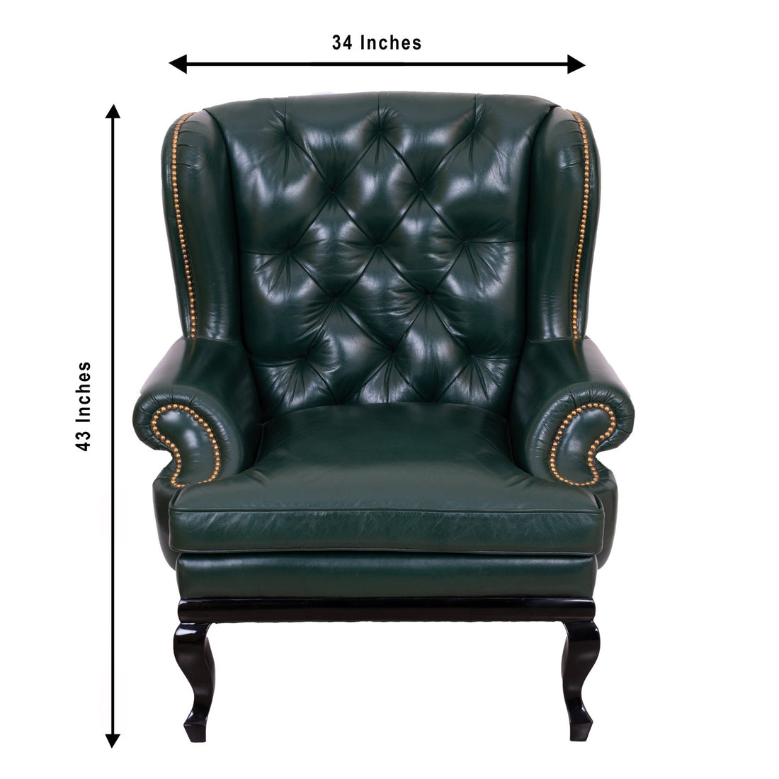 Wing chair - Italian in leather