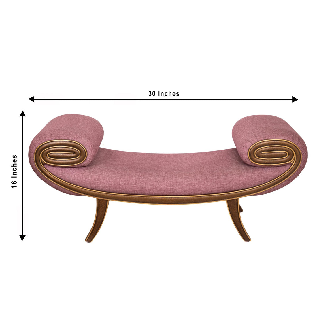 Curved Pouffe - Teak Wood