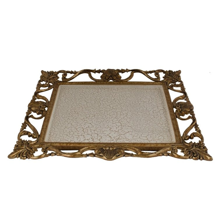 Zareen Tray - Beige in Metal