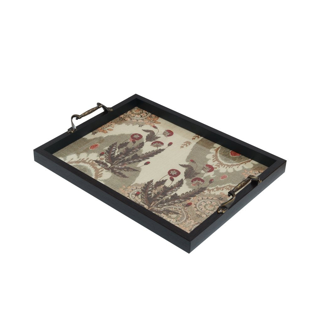 Gul Tray - Beige in wood and Glass