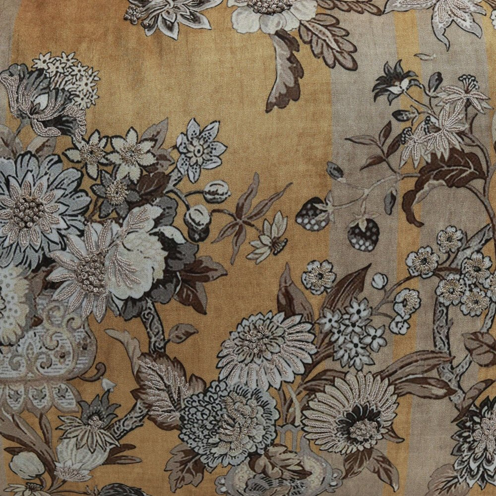 GulPosh Cushion Cover - Yellow in Silk Blend 14″ X 20″