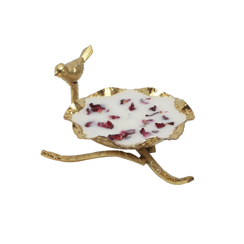 Humming Bird Candle - Single Gold in Metal