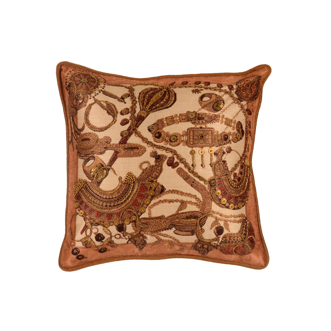 Apsara Cushion Cover – Beige in Silk Blend 12&