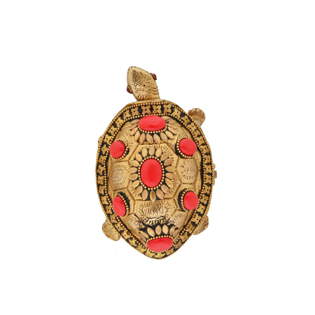 Coral Tortoise Box - Brass