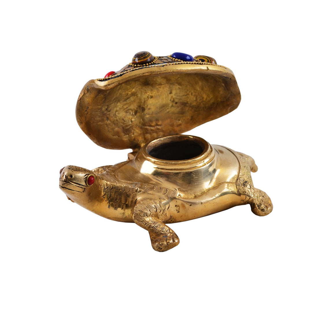 Navratan Tortoise Box - Brass