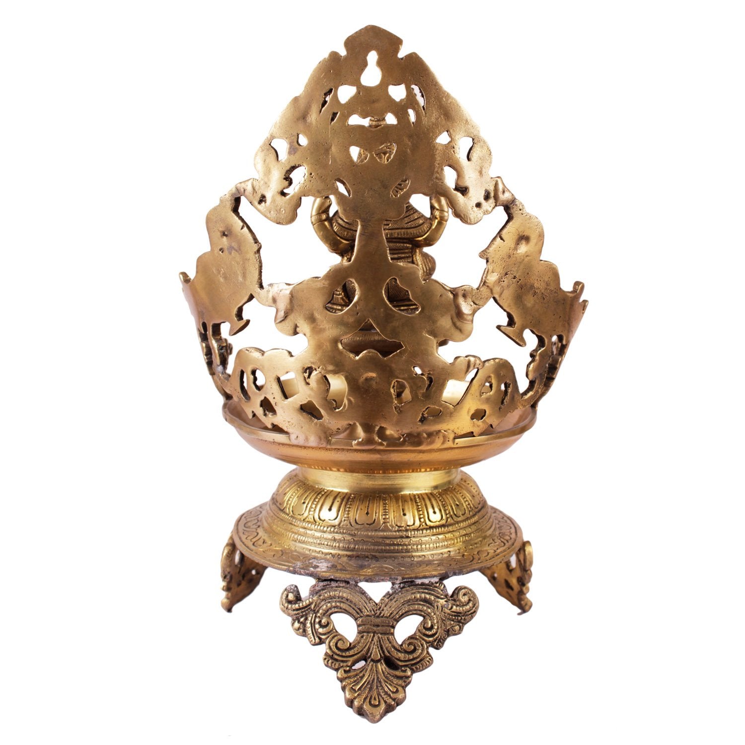 Ganpati Sparrow Urli - Brass
