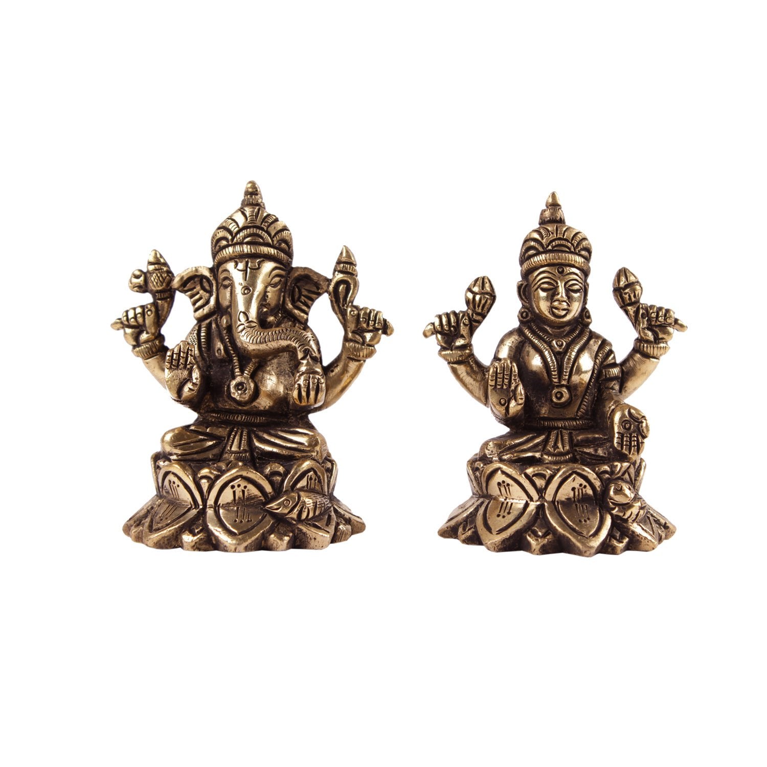 Ganpati Lakshmi Seated On A Louts