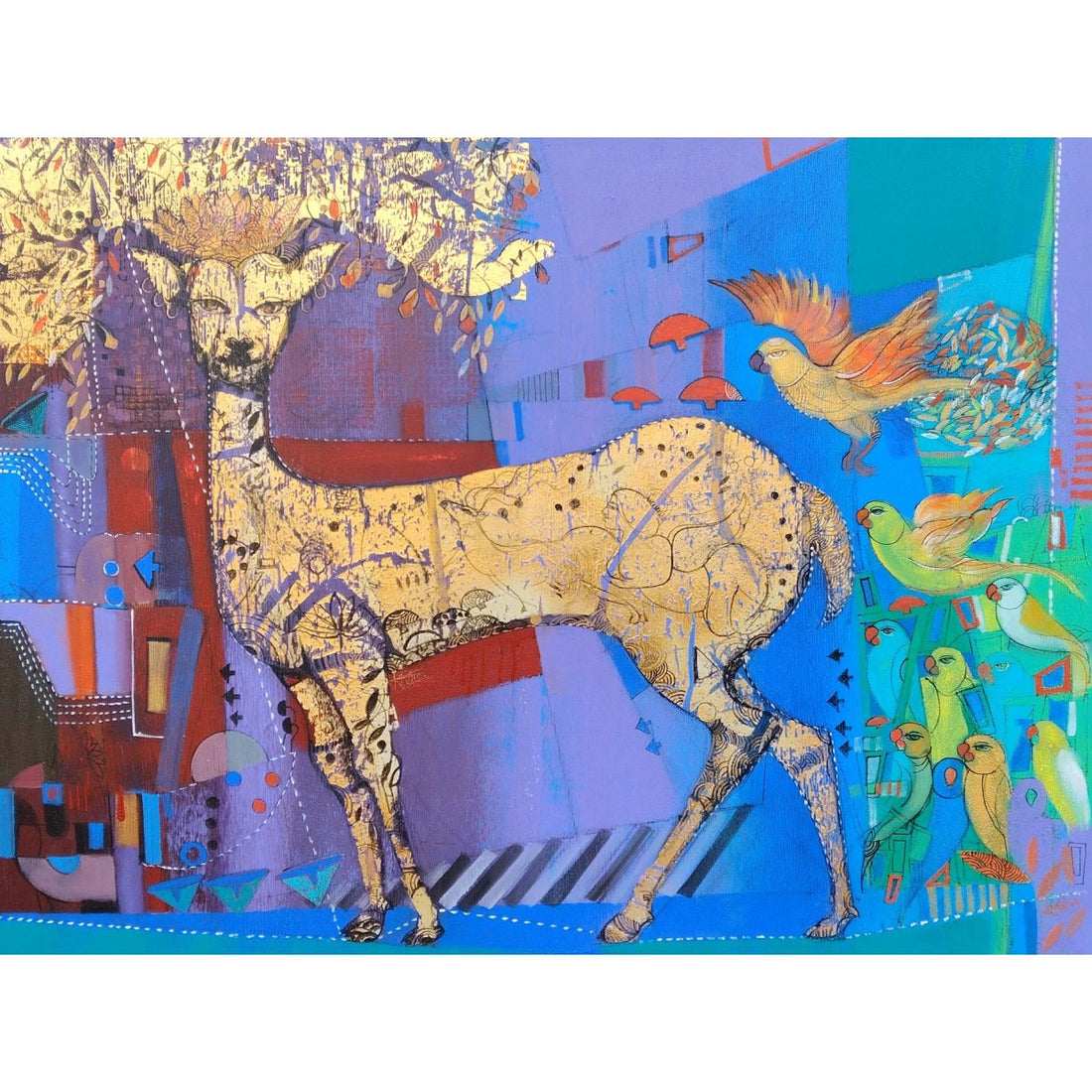 Kasturi By Madan Lal – Mixed media on canvas