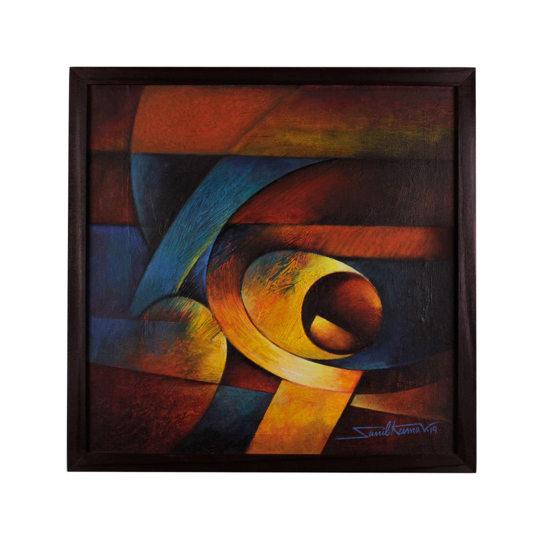 Dancing Oval By Sunil Kumar - Acrylic on canvas