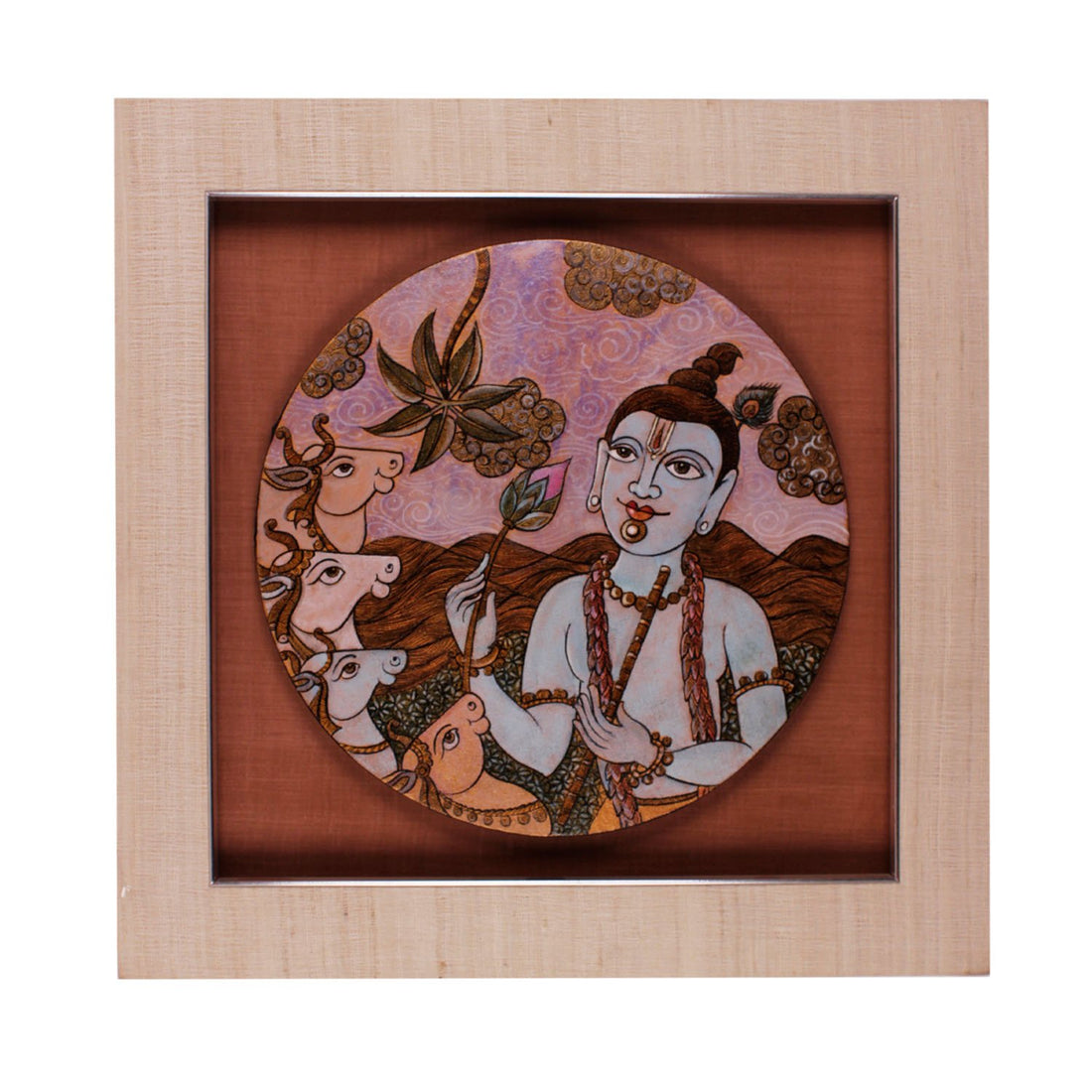 Kahna With Lotus By Sheetal Chitlangiya - Acrylic on canvas