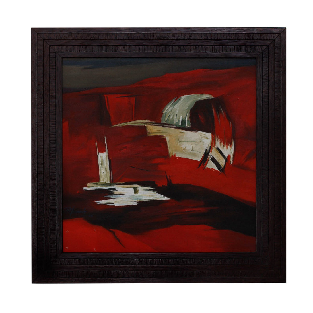 Crimson Landscape By Dinesh Vedwal - Acrylic on canvas